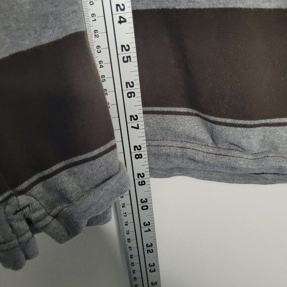 Chaps brown gray striped preppy old money frat long sleeve sweater size xl - Picture 5 of 6